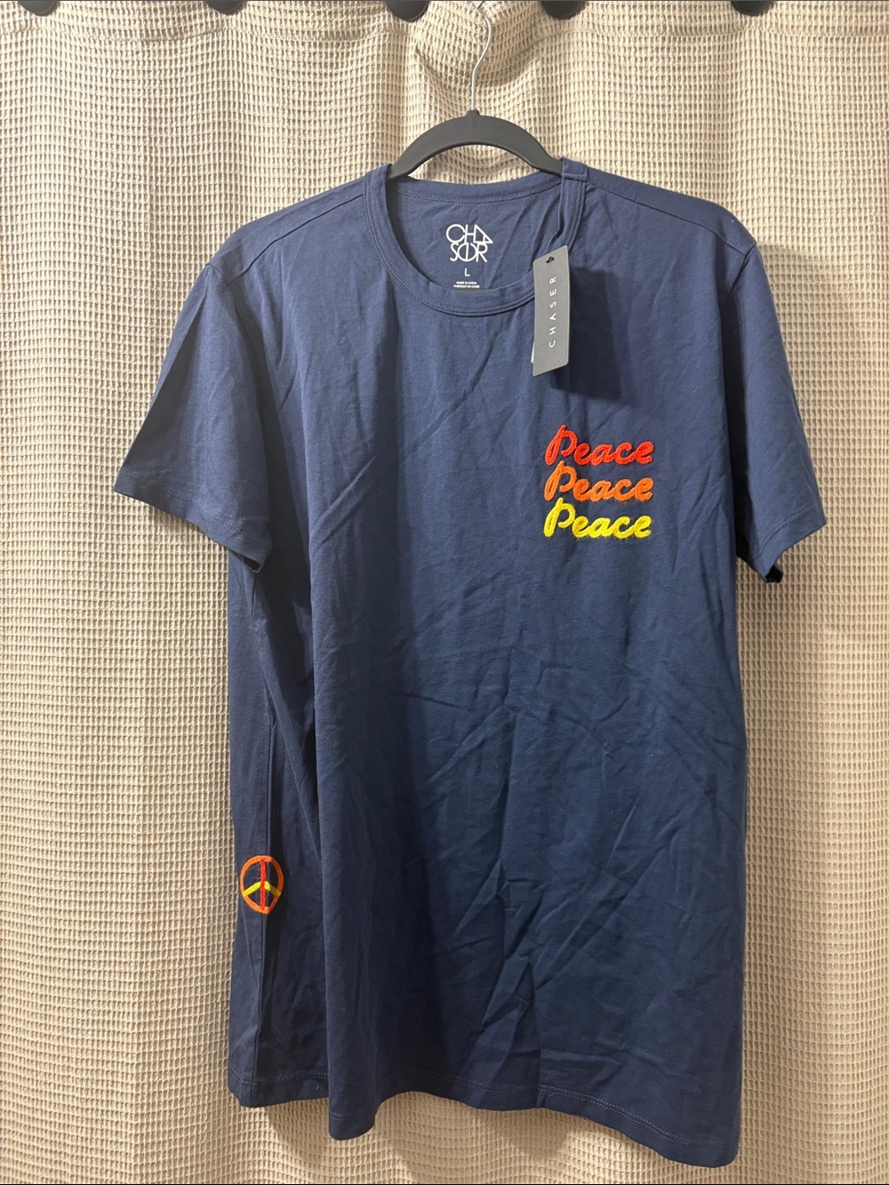Chaser Navy 'Peace' Short Sleeve Graphic Tee - Picture 6 of 7